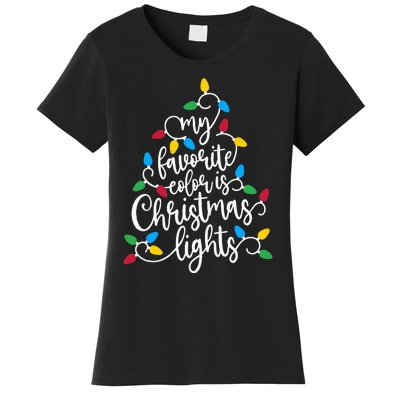 My Favorite Color Is Christmas Lights Family Christmas Tree Women's T-Shirt