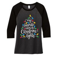 My Favorite Color Is Christmas Lights Family Christmas Tree Women's Tri-Blend 3/4-Sleeve Raglan Shirt