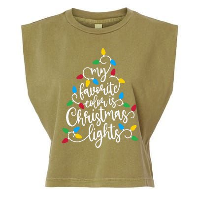 My Favorite Color Is Christmas Lights Family Christmas Tree Garment-Dyed Women's Muscle Tee