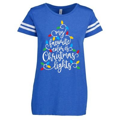 My Favorite Color Is Christmas Lights Family Christmas Tree Enza Ladies Jersey Football T-Shirt