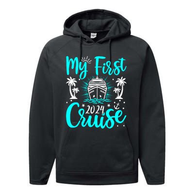 My First Cruise 2024 1st Birthday Cruising Cruise Performance Fleece Hoodie