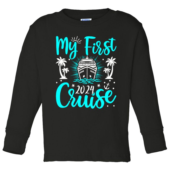 My First Cruise 2024 1st Birthday Cruising Cruise Toddler Long Sleeve Shirt