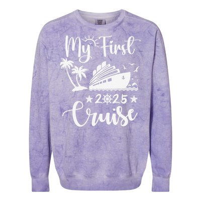 My First Cruise 2025 Family Vacation Cruise Ship Travel Colorblast Crewneck Sweatshirt