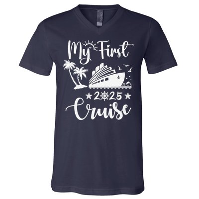 My First Cruise 2025 Family Vacation Cruise Ship Travel V-Neck T-Shirt