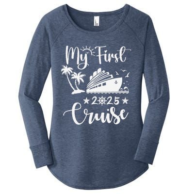 My First Cruise 2025 Family Vacation Cruise Ship Travel Women's Perfect Tri Tunic Long Sleeve Shirt