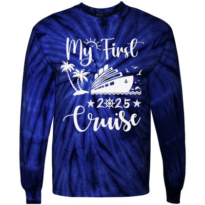 My First Cruise 2025 Family Vacation Cruise Ship Travel Tie-Dye Long Sleeve Shirt