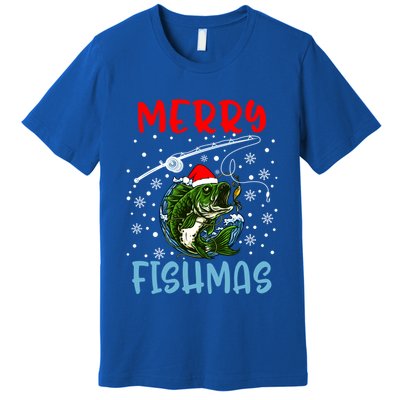 Merry Fishmas Christmas Fishing Holiday Meaningful Gift Premium T-Shirt