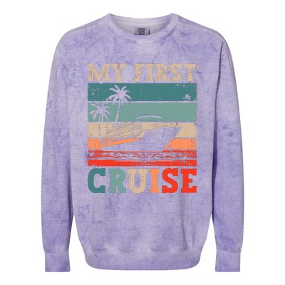 My First Cruise Family Vacation Cruise Ship Colorblast Crewneck Sweatshirt