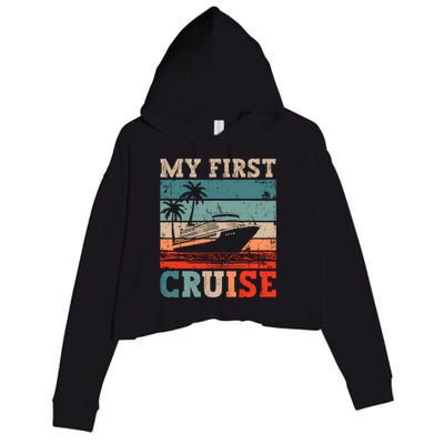 My First Cruise Family Vacation Cruise Ship Crop Fleece Hoodie