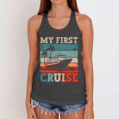 My First Cruise Family Vacation Cruise Ship Women's Knotted Racerback Tank