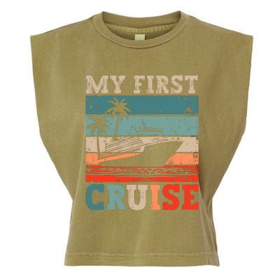 My First Cruise Family Vacation Cruise Ship Garment-Dyed Women's Muscle Tee