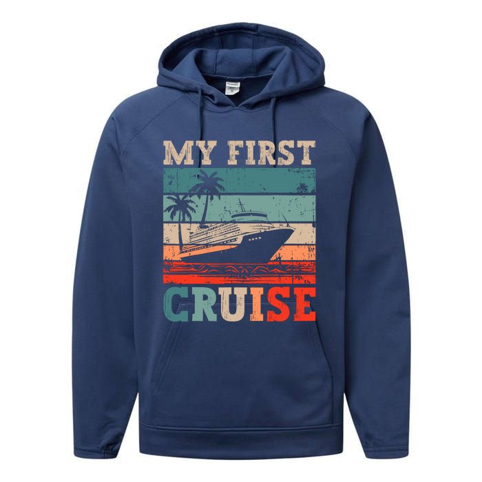 My First Cruise Family Vacation Cruise Ship Performance Fleece Hoodie