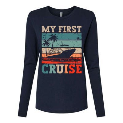 My First Cruise Family Vacation Cruise Ship Womens Cotton Relaxed Long Sleeve T-Shirt