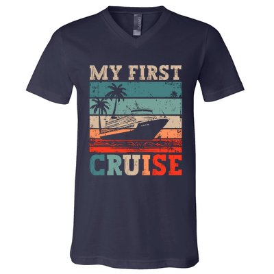 My First Cruise Family Vacation Cruise Ship V-Neck T-Shirt