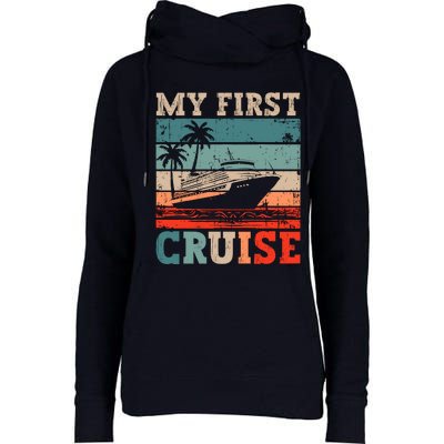 My First Cruise Family Vacation Cruise Ship Womens Funnel Neck Pullover Hood