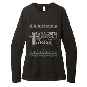 My Favorite Christmas Light Is Jesus Christian Ugly Funny Gift Womens CVC Long Sleeve Shirt