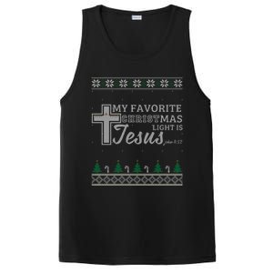 My Favorite Christmas Light Is Jesus Christian Ugly Funny Gift PosiCharge Competitor Tank