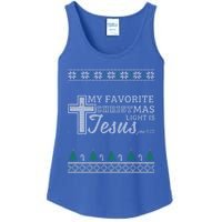 My Favorite Christmas Light Is Jesus Christian Ugly Funny Gift Ladies Essential Tank