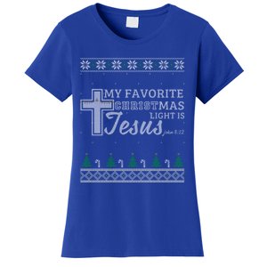 My Favorite Christmas Light Is Jesus Christian Ugly Funny Gift Women's T-Shirt