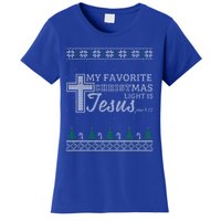 My Favorite Christmas Light Is Jesus Christian Ugly Funny Gift Women's T-Shirt