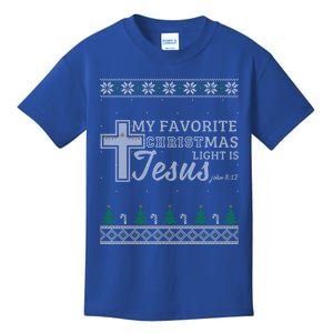 My Favorite Christmas Light Is Jesus Christian Ugly Funny Gift Kids T-Shirt