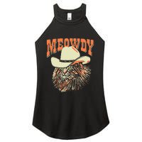 Meowdy! Funny Country Music Cat Cowboy Hat Vintage Women's Perfect Tri Rocker Tank