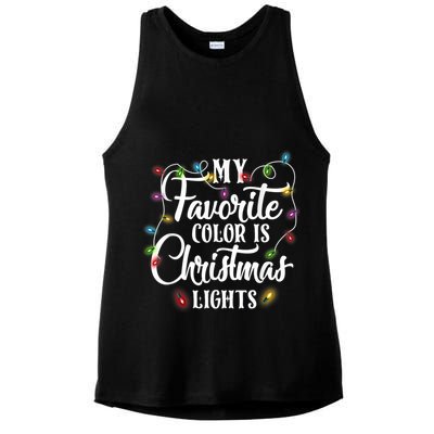 My Favorite Color Is Christmas Lights Ladies PosiCharge Tri-Blend Wicking Tank