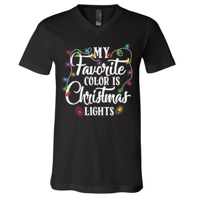 My Favorite Color Is Christmas Lights V-Neck T-Shirt