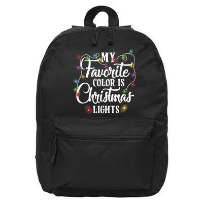 My Favorite Color Is Christmas Lights 16 in Basic Backpack
