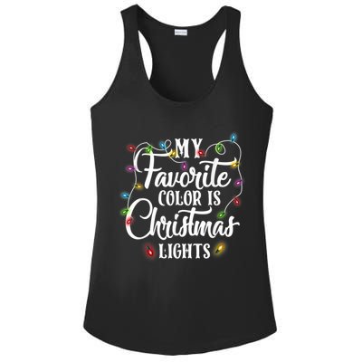 My Favorite Color Is Christmas Lights Ladies PosiCharge Competitor Racerback Tank