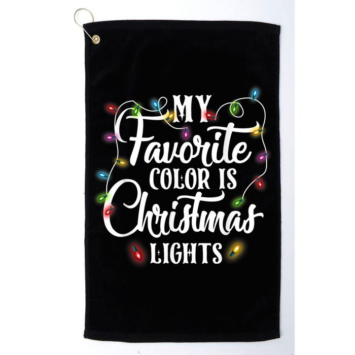 My Favorite Color Is Christmas Lights Golf Towel