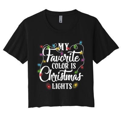 My Favorite Color Is Christmas Lights Crop Top