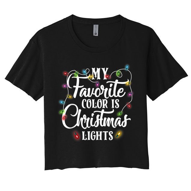 My Favorite Color Is Christmas Lights Crop Top