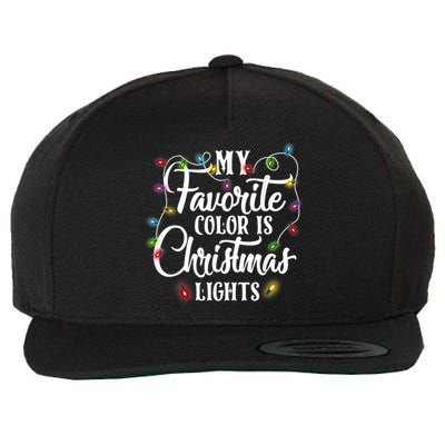 My Favorite Color Is Christmas Lights Wool Snapback Cap