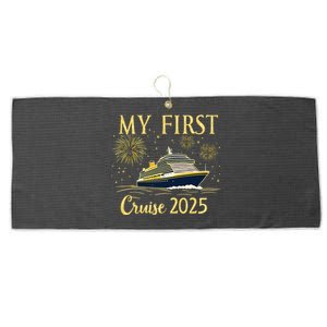 My First Cruise 2025 Family Vacation Trip Ship Matching Large Microfiber Waffle Golf Towel