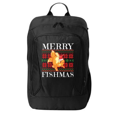 Merry Fishmas Christmas Japanese Koi Fish Gift City Backpack