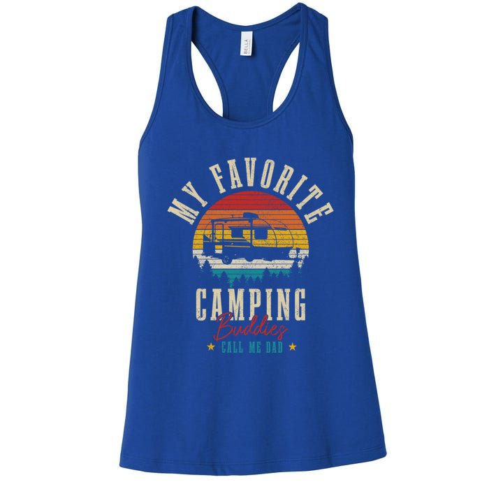 My Favorite Camping Buddies Call Me Dad Vintage Funny Camper Cool Gift Women's Racerback Tank