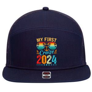 My First Cruise 2024 Family Vacation Cruise Ship Travel 7 Panel Mesh Trucker Snapback Hat