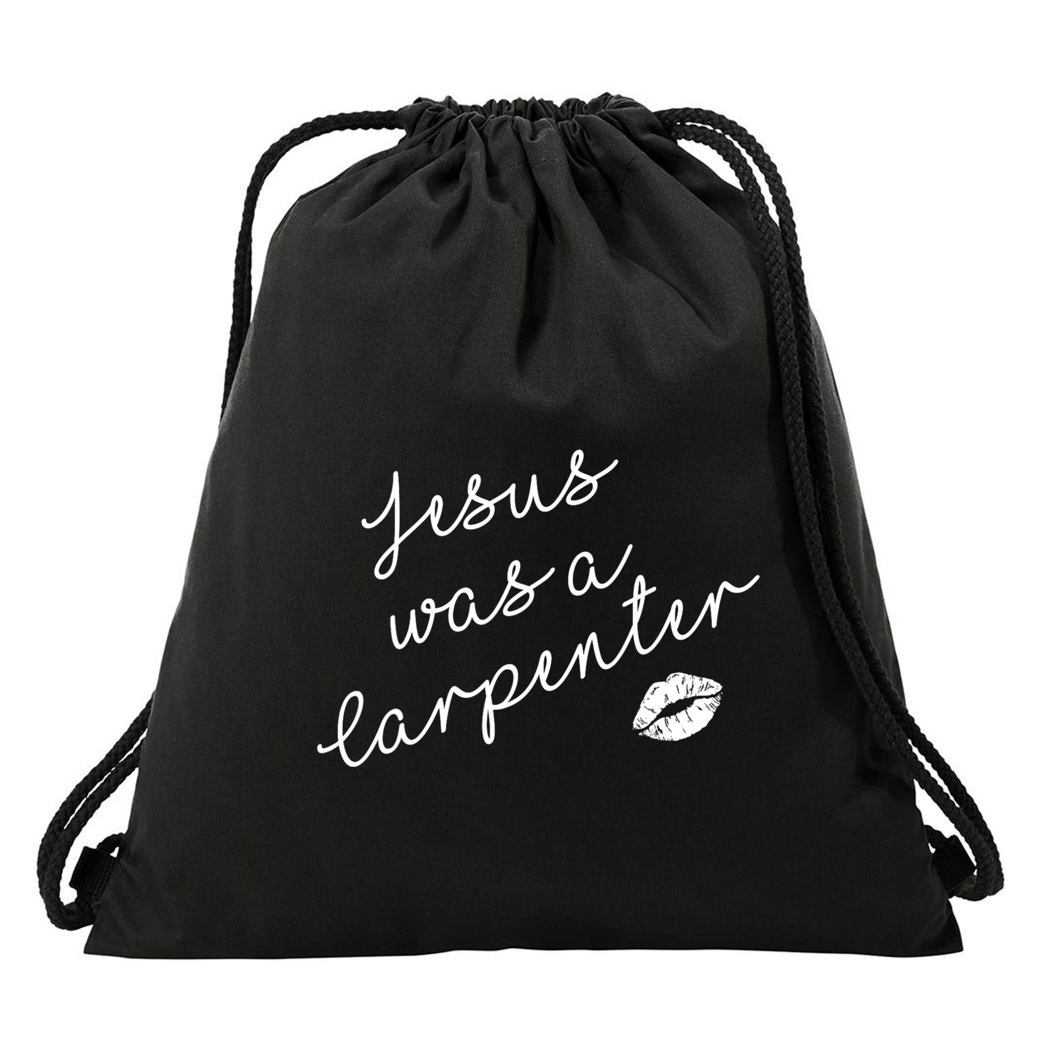 Music Festival Clothing Girl Women Jesus Was A Carpenter Drawstring Bag