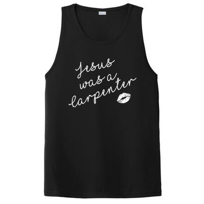 Music Festival Clothing Girl Women Jesus Was A Carpenter PosiCharge Competitor Tank