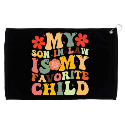 My Favorite Child Is My Son In Law Funny Family Humor Retro Grommeted Golf Towel