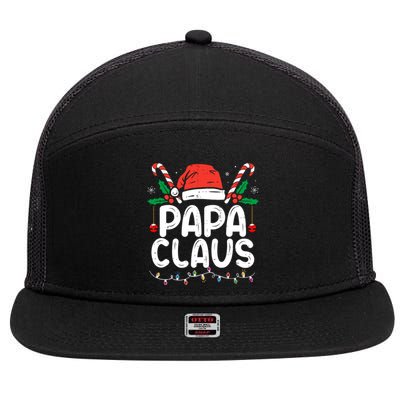 Matching Family Christmas Pajama Xmas Lights Papa Claus Gift 7 Panel Mesh Trucker Snapback Hat