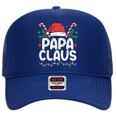 Matching Family Christmas Pajama Xmas Lights Papa Claus Gift High Crown Mesh Back Trucker Hat