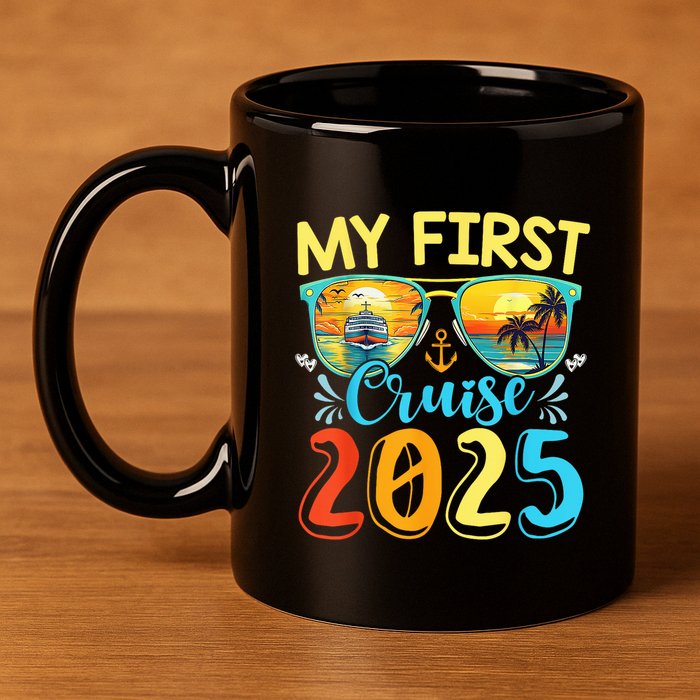 My First Cruise Ship Squad 2025 Family Summer Vacation Trip 11oz C Handle Ceramic Mug
