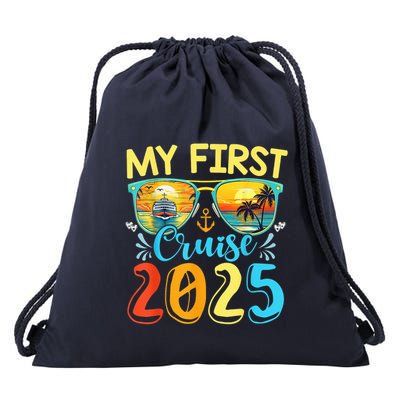 My First Cruise Ship Squad 2025 Family Summer Vacation Trip Drawstring Bag