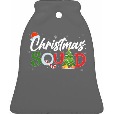 Matching Family Christmas Squad Ceramic Bell Ornament