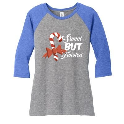 Matching Family Christmas Funny Costume Sweet But Twisted Funny Gift Women's Tri-Blend 3/4-Sleeve Raglan Shirt