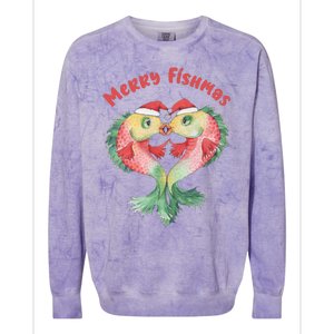 Merry FIshmas Cute Fish Christmas Gift Colorblast Crewneck Sweatshirt