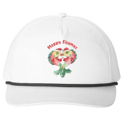 Merry FIshmas Cute Fish Christmas Gift Snapback Five-Panel Rope Hat