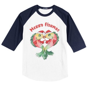 Merry FIshmas Cute Fish Christmas Gift Baseball Sleeve Shirt